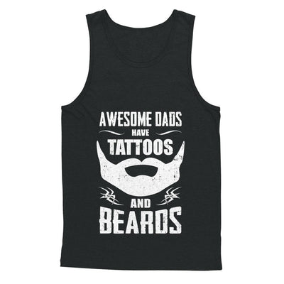 Awesome Dads Have Tattoos And Beards-T-Shirt & Hoodie-Unisex Tank-Black