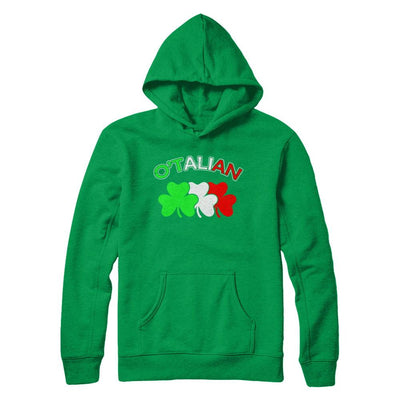 Italian O'talian Italy Flag Italia St Patricks Day-T-Shirt & Hoodie-Pullover Hoodie-Irish Green