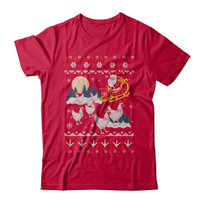 Funny Chicken Ugly Christmas Sweater Gifts-T-Shirt & Sweatshirt-Classic T-Shirt-Red