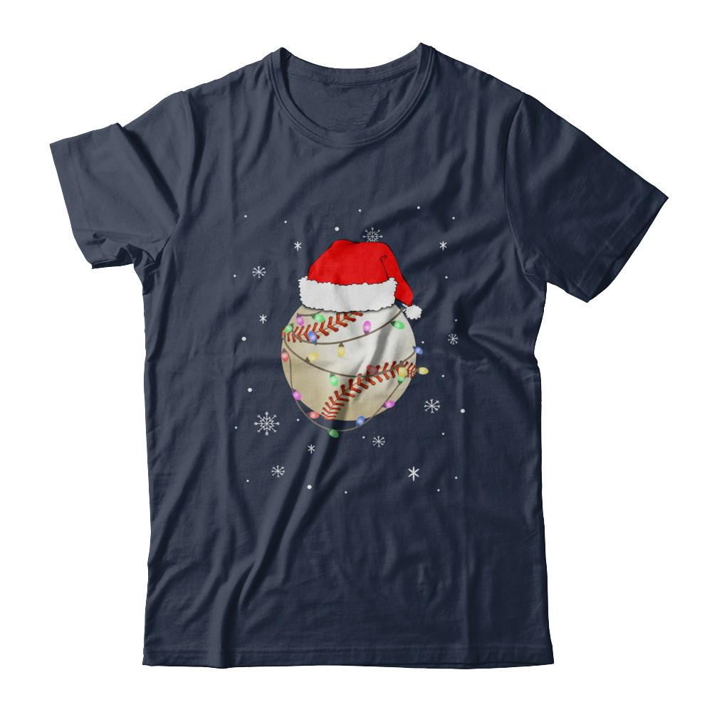 Santa Hat Baseball Christmas Gifts-T-Shirt & Sweatshirt-Classic T-Shirt-Navy