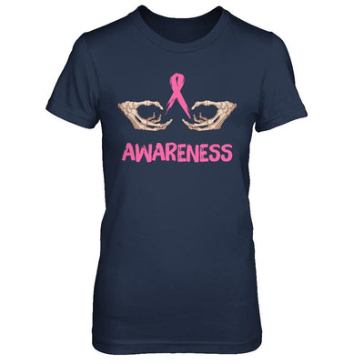 Breast Cancer Skeleton Hand Scary Halloween-T-Shirt & Sweatshirt-Women's T-Shirt-Navy