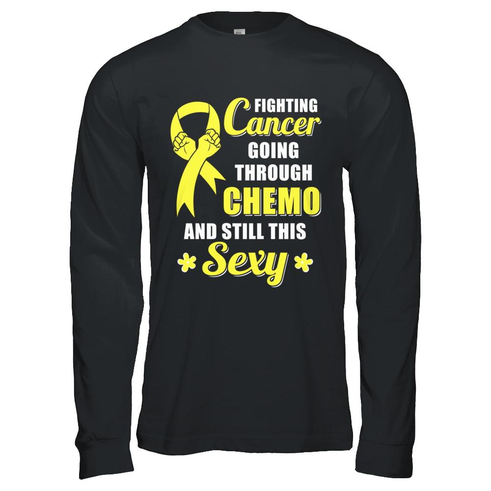 Fighting Cancer Chemo And Still This Sexy Yellow Awareness-T-Shirt & Hoodie-Long Sleeve T-Shirt-Black