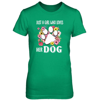 Just A Girl Who Loves Her Dog-T-Shirt & Tank Top-Women's T-Shirt-Irish Green