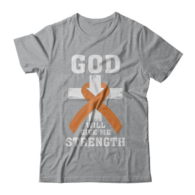 God Will Give Me Strength Orange Awareness Ribbon Gift-T-Shirt & Hoodie-Classic T-Shirt-Sport Grey