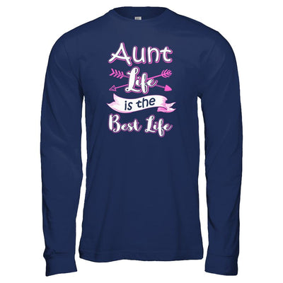 Aunt Life Is The Best Life Faunty Funny Aunty-T-Shirt & Tank Top-Long Sleeve T-Shirt-Navy