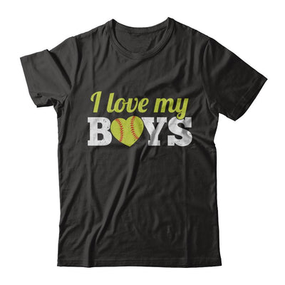 Love My Boys Mom And Dad Softball-T-Shirt & Hoodie-Classic T-Shirt-Black