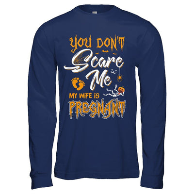 Funny Pregnant Wife Husband Halloween Costume-T-Shirt & Hoodie-Long Sleeve T-Shirt-Navy