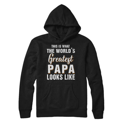 What World's Greatest Papa Looks Like Fathers Day-T-Shirt & Hoodie-Pullover Hoodie-Black