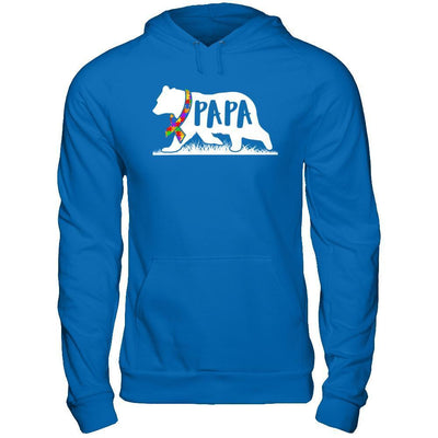 Autism Awareness Papa Bear-T-Shirt & Hoodie-Pullover Hoodie-Royal