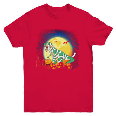 Halloween Pumpkin Dinosaur Gift For Kids Boys Girls Youth-Youth Shirt-Youth T-Shirt-Red