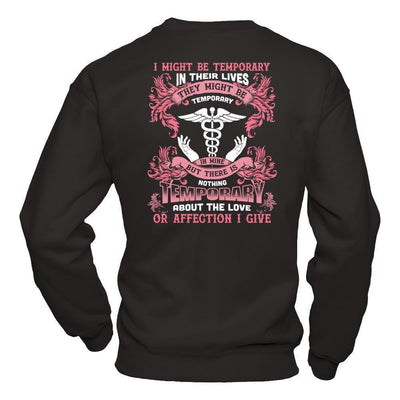 I Might Be Temporary In Their Lives They Might Be Temporary-T-Shirt & Hoodie-Crewneck Sweatshirt-Black