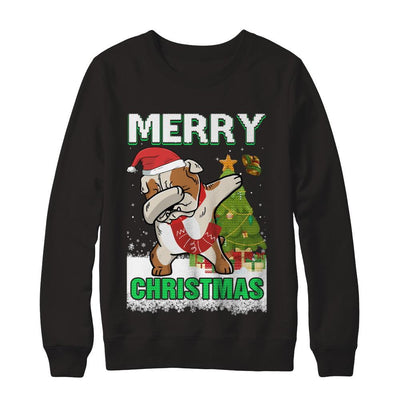 Cute Bulldog Claus Merry Christmas Ugly Sweater-T-Shirt & Sweatshirt-Crewneck Sweatshirt-Black