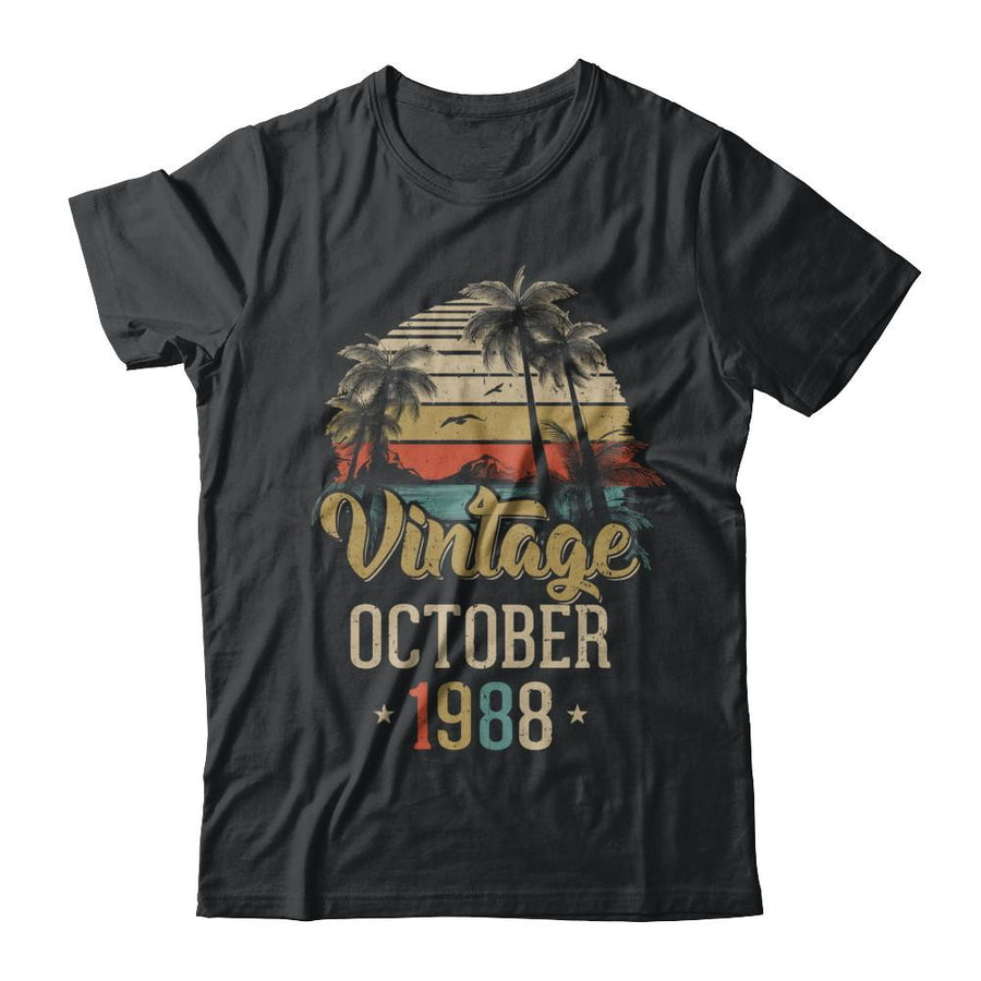 Retro Classic Vintage October 1988 33th Birthday Gift-T-Shirt & Hoodie-Classic T-Shirt-Black