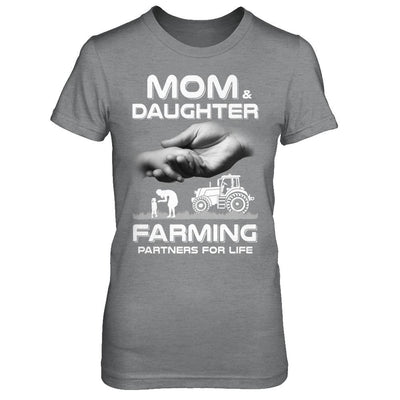 Farmer Mom And Daughter Farming Partners For Life Mothers Day-T-Shirt & Hoodie-Women's T-Shirt-Sport Grey