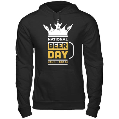 National Beer Day Jan 1 Dec 31-T-Shirt & Hoodie-Pullover Hoodie-Black