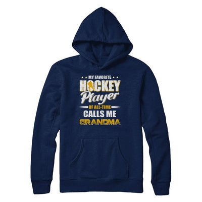 My Favorite Hockey Player Calls Me Grandma Hockey-T-Shirt & Hoodie-Pullover Hoodie-Navy