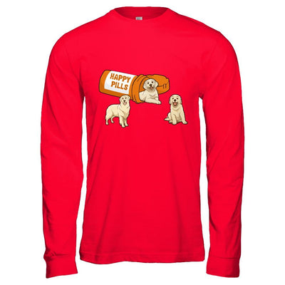 Retrievers Labrador Golden Happy Pills-T-Shirt & Hoodie-Long Sleeve T-Shirt-Red