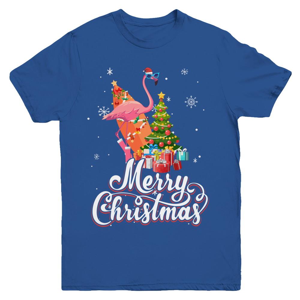 Flamingo Christmas Gift Merry Christmas Flamingo Youth-Youth Shirt-Youth T-Shirt-Royal