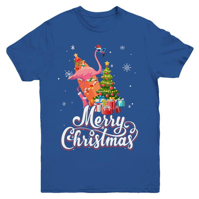 Flamingo Christmas Gift Merry Christmas Flamingo Youth-Youth Shirt-Youth T-Shirt-Royal