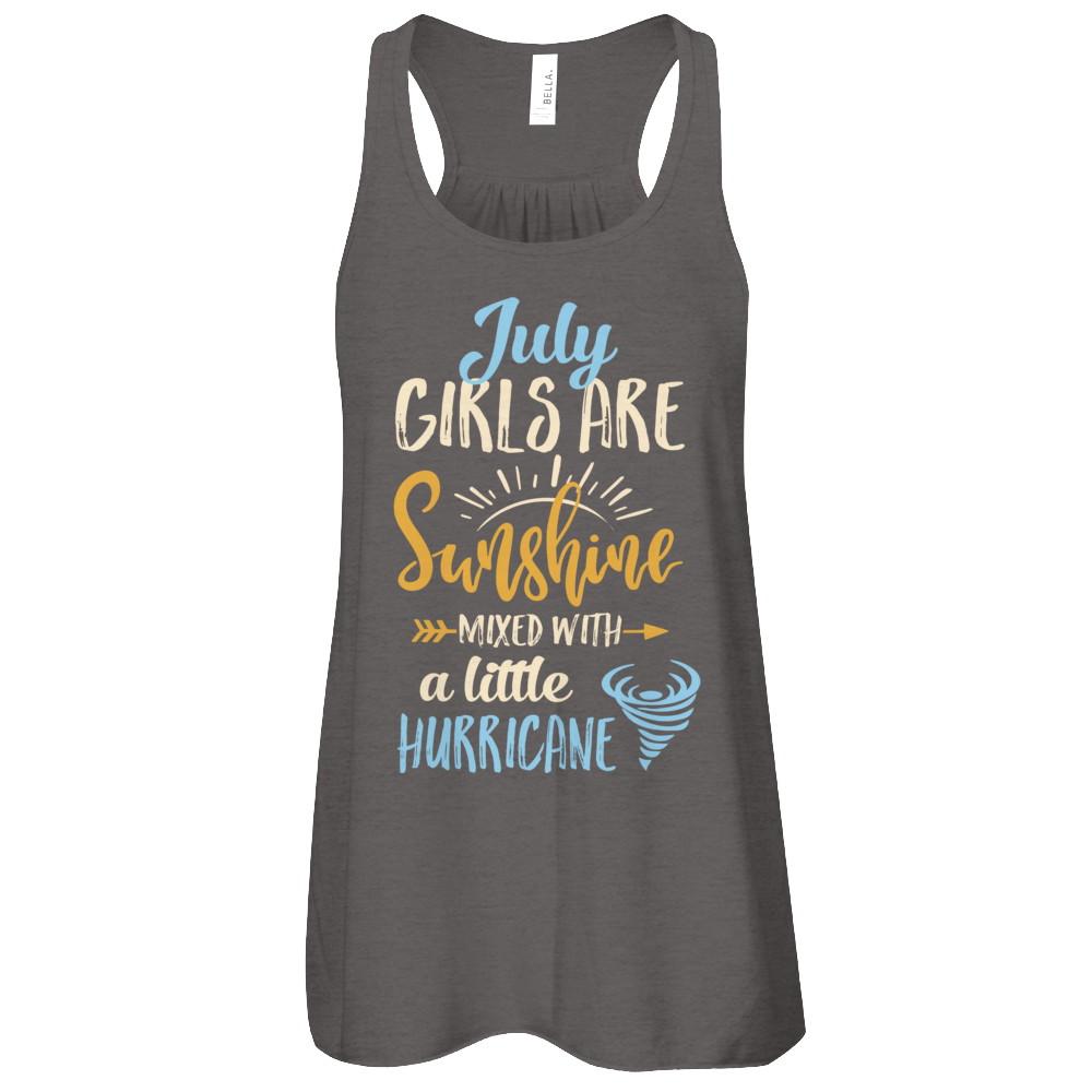 July Girls Birthday Sunshine Mixed Little Hurricane-T-Shirt & Tank Top-