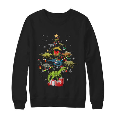 Tree Rex Funny Dinosaur Christmas Tree Kids Gift-T-Shirt & Sweatshirt-Crewneck Sweatshirt-Black