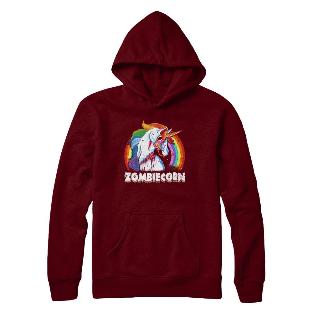 Zombiecorn Zombie Unicorn Halloween For Women-T-Shirt & Hoodie-Pullover Hoodie-Maroon