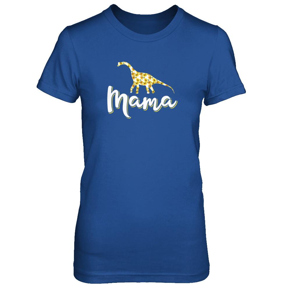 Sunflower Mama Saurus Dinosaur Mothers Day Gift-T-Shirt & Tank Top-Women's T-Shirt-Royal
