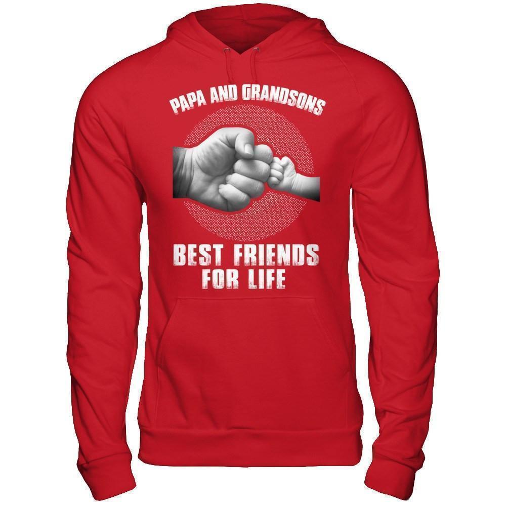 Papa And Grandsons Best Friends For Life-T-Shirt & Hoodie-Pullover Hoodie-Red
