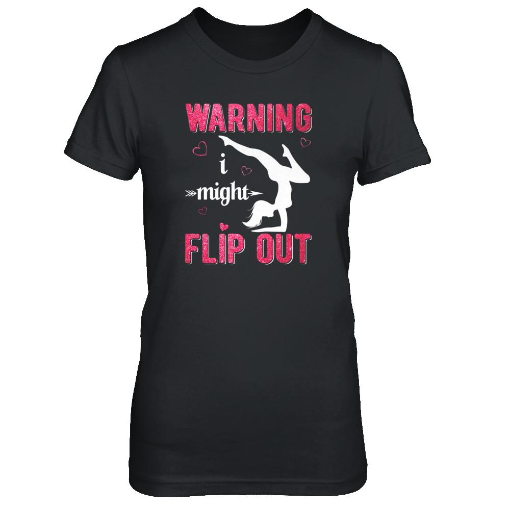 Warning I Might Flip Out Gymnast-T-Shirt & Tank Top-Women's T-Shirt-Black