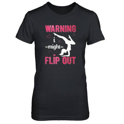 Warning I Might Flip Out Gymnast-T-Shirt & Tank Top-Women's T-Shirt-Black