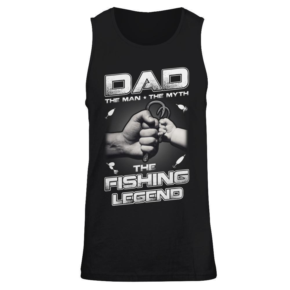 Dad The Man The Myth The Fishing Legend-T-Shirt & Hoodie-Unisex Tank-Black