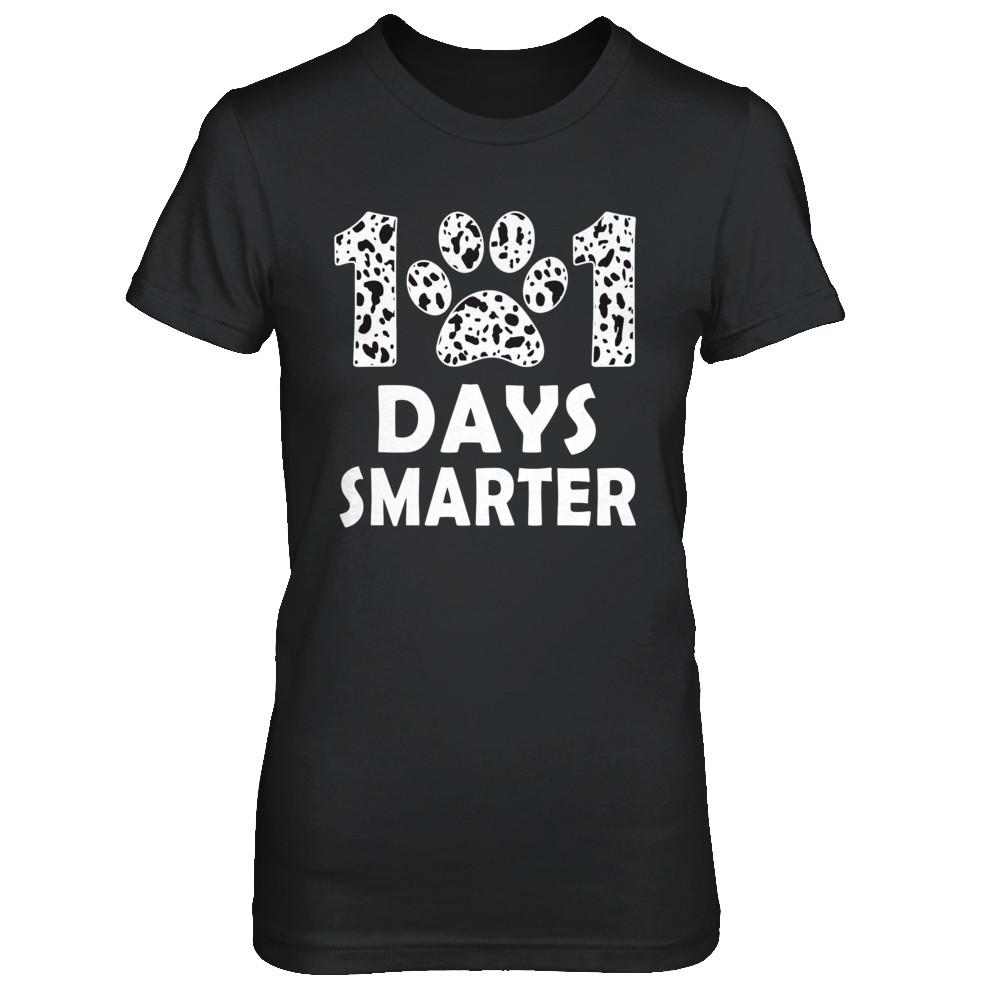 101 Days Smarter Teacher Dogs Days Of School Student-T-Shirt & Hoodie-Women's T-Shirt-Black