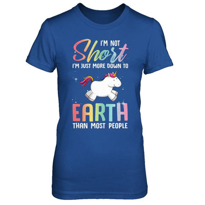 I'm Not Short Im Just More Down To Earth Than People Unicorn-T-Shirt & Hoodie-Women's T-Shirt-Royal