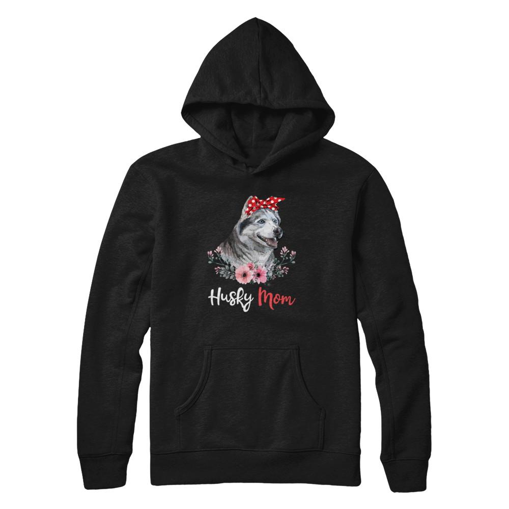 Husky Mom Gift For Women Dog Lover-T-Shirt & Hoodie-Pullover Hoodie-Black