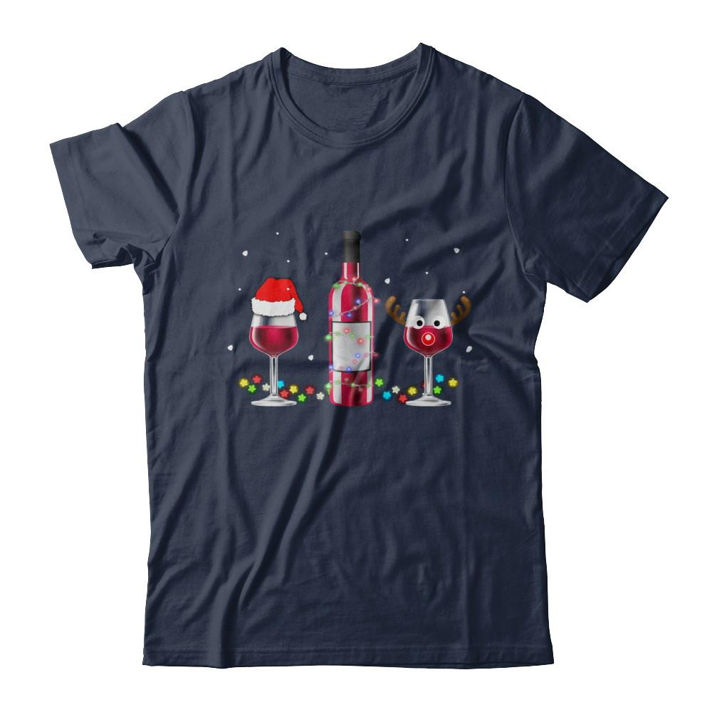 Xmas Merry Christmas Wine Winey Gift-T-Shirt & Sweatshirt-Classic T-Shirt-Navy