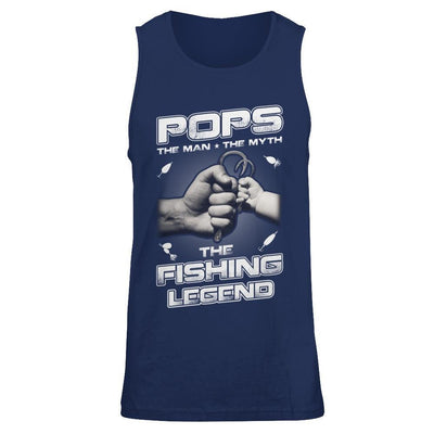 Pops The Man The Myth The Fishing Legend-T-Shirt & Hoodie-Unisex Tank-Navy