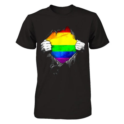 Rainbow Lesbian Gay Pride LGBT Super Stronger-T-Shirt & Hoodie-Premium T-Shirt-Black
