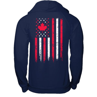 American Canadian Flag Canada Pride Heritage-T-Shirt & Hoodie-Pullover Hoodie-Navy
