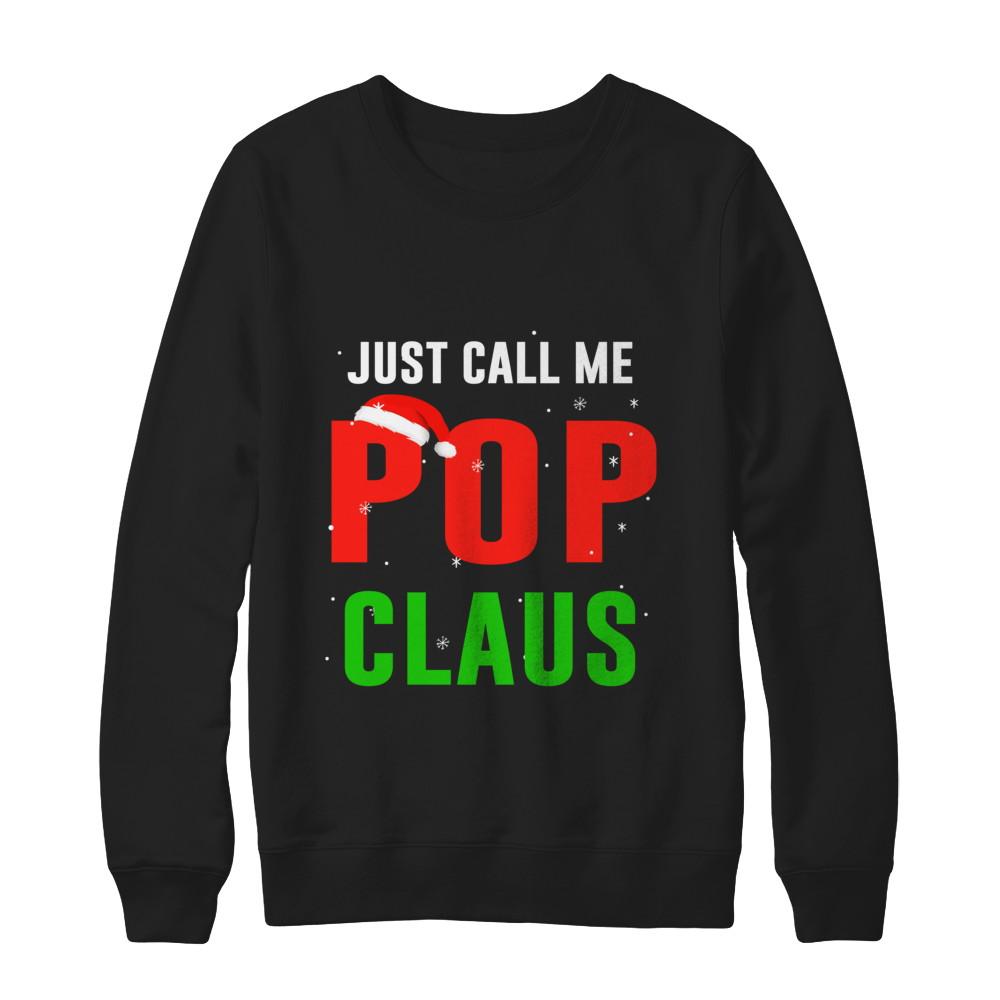 Santa Pop Claus Matching Family Christmas Pajamas-T-Shirt & Sweatshirt-Crewneck Sweatshirt-Black