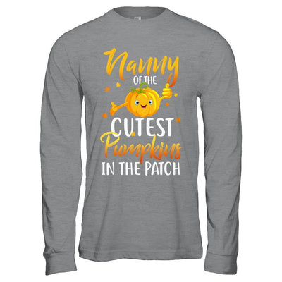 Halloween Nanny Of Cutest Pumpkins In The Patch-T-Shirt & Hoodie-Long Sleeve T-Shirt-Sport Grey
