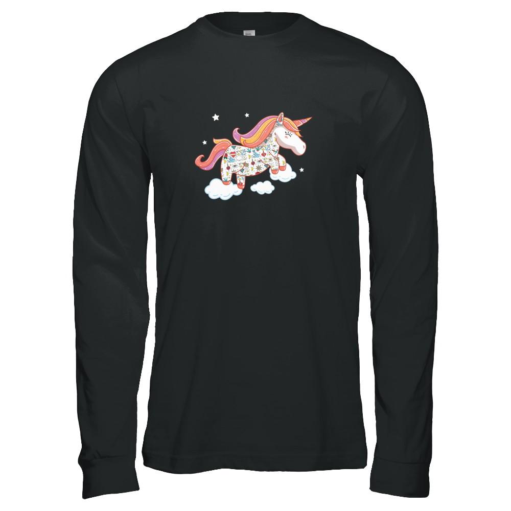 Tattooed Girl Unicorn Tattoos-T-Shirt & Tank Top-Long Sleeve T-Shirt-Black