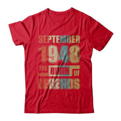 Vintage Retro September 1948 Birth Of Legends 73th Birthday-T-Shirt & Hoodie-Premium T-Shirt-Red