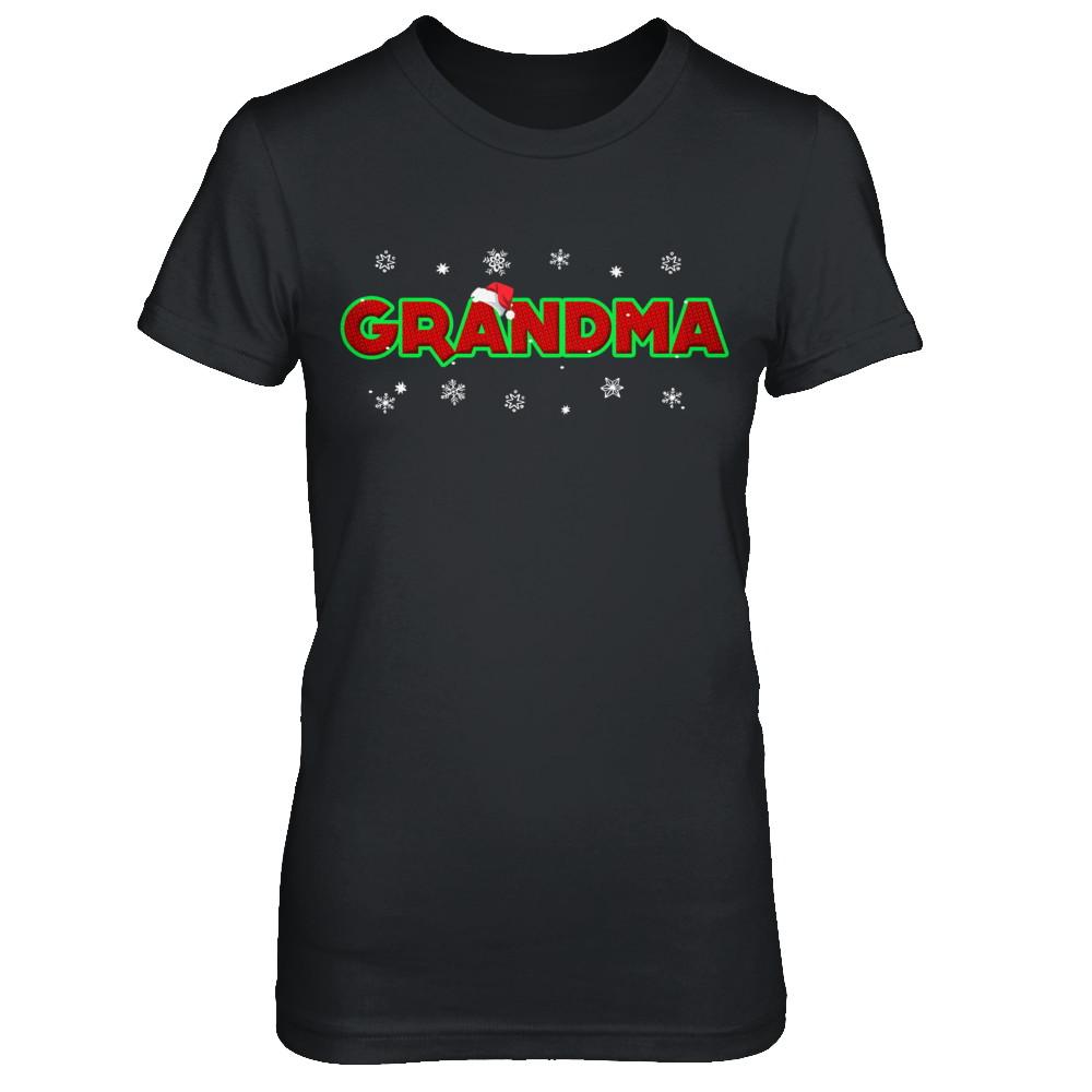 Grandma Christmas Santa Ugly Sweater Gift-T-Shirt & Sweatshirt-Women's T-Shirt-Black