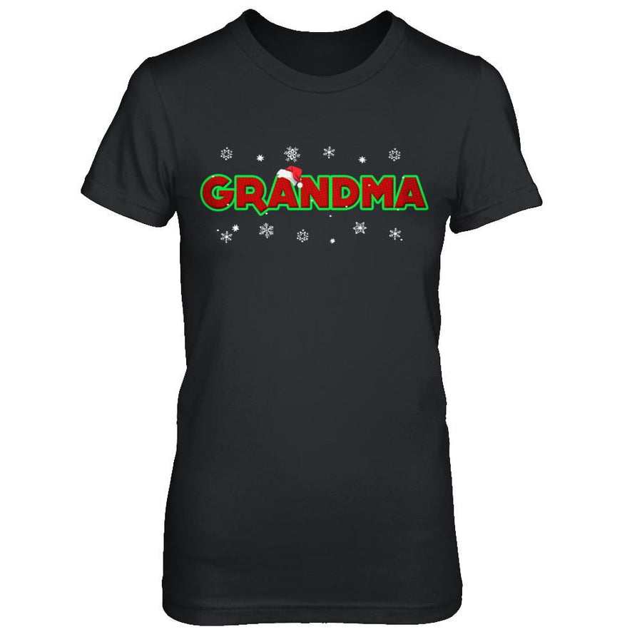 Grandma Christmas Santa Ugly Sweater Gift-T-Shirt & Sweatshirt-Women's T-Shirt-Black