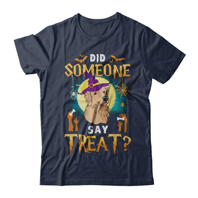 Did Someone Say Treat Golden Retriever Halloween Costume-T-Shirt & Hoodie-Classic T-Shirt-Navy