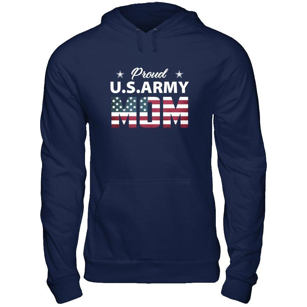Proud Us Army Mom-T-Shirt & Hoodie-Pullover Hoodie-Navy