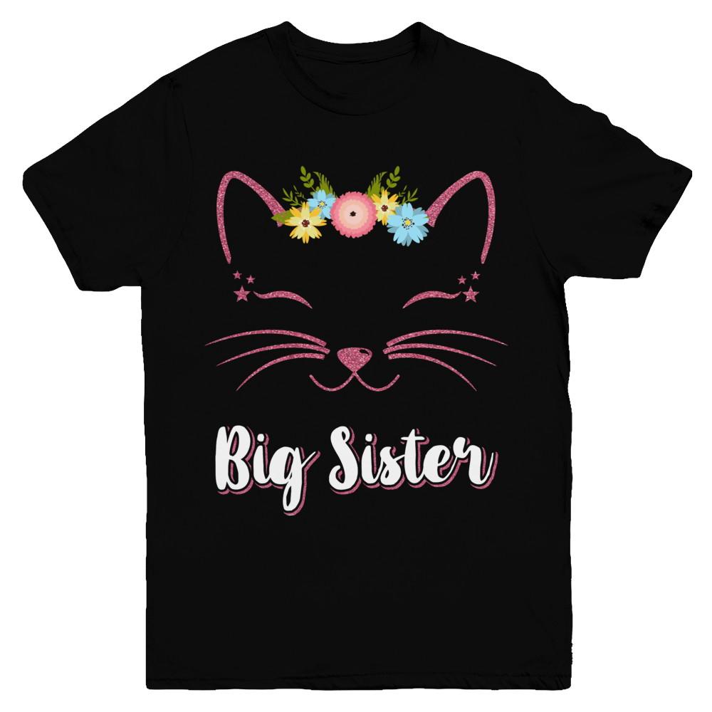 Kitty Cat Big Sister I'm Going To Be A Big Sister Youth-Youth Shirt-Youth T-Shirt-Black