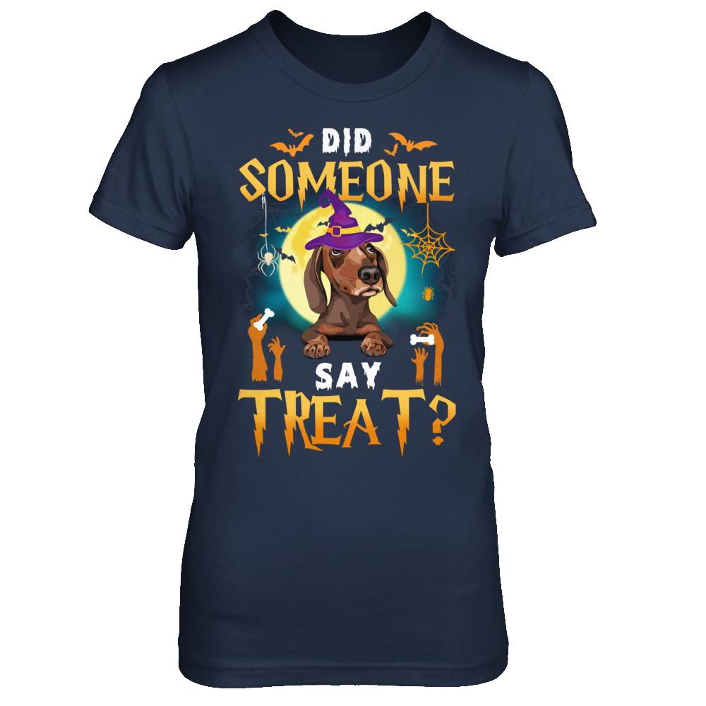 Did Someone Say Treat Dachshund Halloween Costume-T-Shirt & Hoodie-Women's T-Shirt-Navy