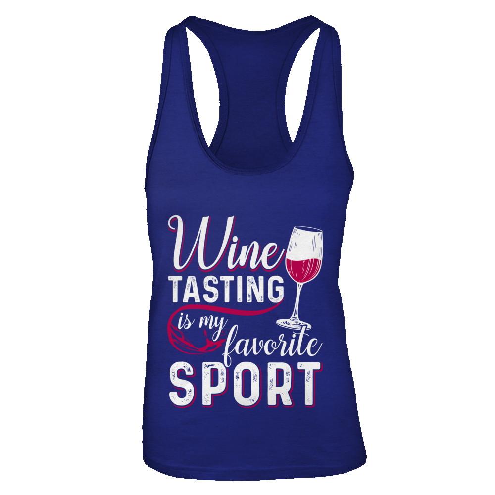 Wine Tasting Is My Favorite Sport-T-Shirt & Tank Top-Women's Ideal Racerback Tank-Royal