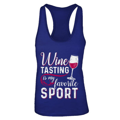 Wine Tasting Is My Favorite Sport-T-Shirt & Tank Top-Women's Ideal Racerback Tank-Royal